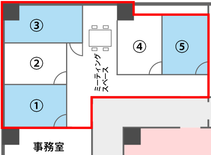 創業者育成室配置 概略図